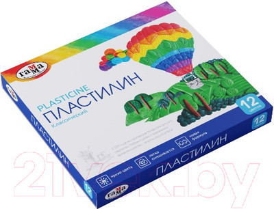 Пластилин ГАММА Классический / 281033 (12цв)