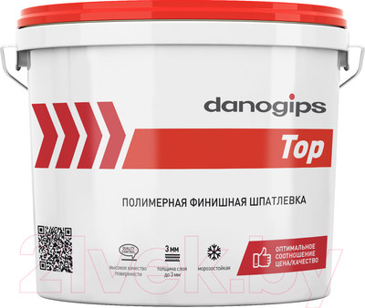 Шпатлевка готовая Danogips TOP полимерная / 614343 (16.5кг)