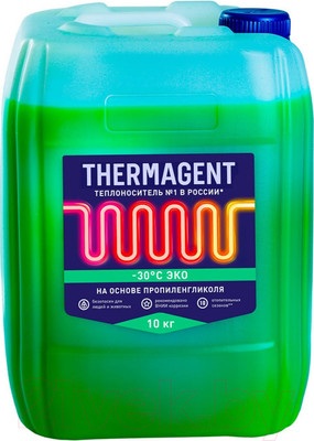 Теплоноситель для систем отопления Thermagent -30°C ЭКО (10л, зеленый)