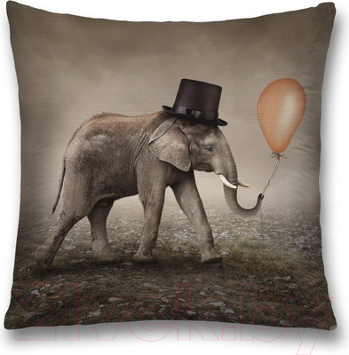 Наволочка декоративная JoyArty Слоник с шариком / sl_8891