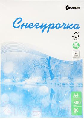 Бумага Снегурочка А4 80г/м2 / SYKT255 (500л)