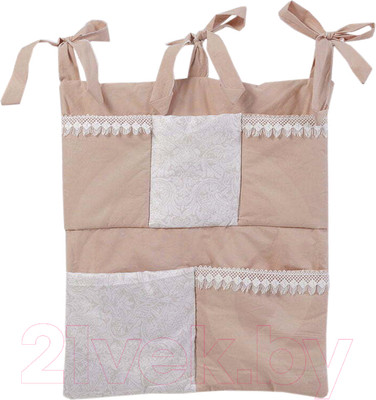 Карман-органайзер на кроватку Топотушки Облака / 180/1 (коричневый, поплин)