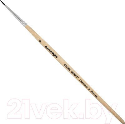 Кисть для рисования ПАЛИТРА Белка Микс круглая 0 / пЖA1-00.80Б