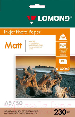 Фотобумага Lomond A5 230г/м2 / 0102069 (50л, матовая)