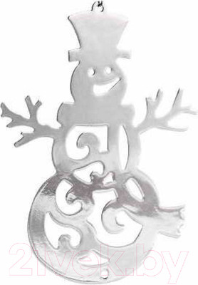 Елочная игрушка Волшебная страна Новогодний снеговик / R100960 (серебристый)