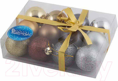 Набор шаров новогодних Волшебная страна Пастель R001286 (12шт)