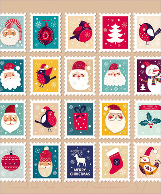 Скатерть JoyArty Праздничные марки / tc_78639 (120x145)