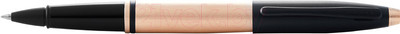Ручка-роллер имиджевая Cross Calais Brushed Rose Gold Plate and Black Lacquer / AT0115-27 (розовое золото/черный)