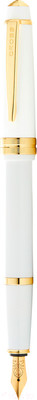 Ручка перьевая имиджевая Cross Bailey Light Polished White Resin and Gold Tone / AT0746-10FF (белый)