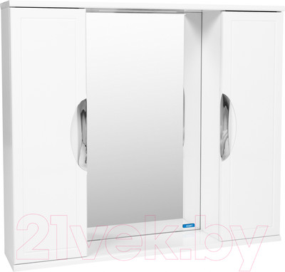 Шкаф с зеркалом для ванной Viant Лима 80 / VLIM80-ZSH