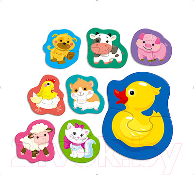 Набор пазлов Baby Toys Половинки Домашние животные / 04120