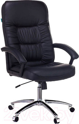 Кресло офисное Бюрократ T-9908AXSN-AB (кожа черный/хром)