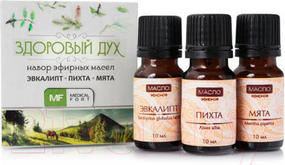 Набор эфирных масел Medicalfort Здоровый дух эвкалипт+пихта+мята (3x10мл)