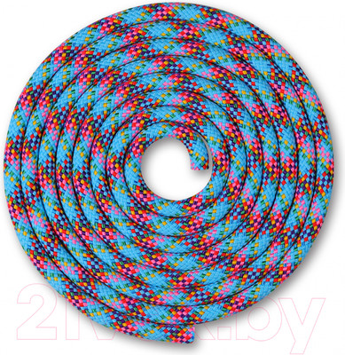 Скакалка для художественной гимнастики Indigo Sport SM-359 (2.5м, голубой/зеленый/желтый/красный/фиолетовый/синий/розовый)