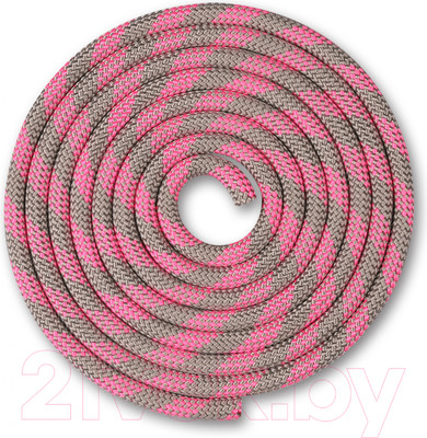 Скакалка для художественной гимнастики Indigo Sport SM-359 (2.5м, серый/розовый)