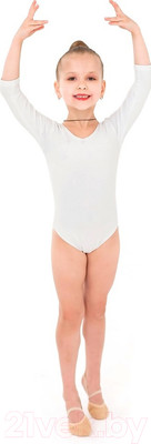 Купальник для художественной гимнастики Indigo Sport SM-136 (р.42, белый)