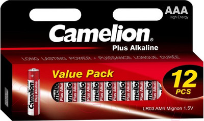 Комплект батареек Camelion LR03 Plus Alkaline Block-12 / LR03-HP12