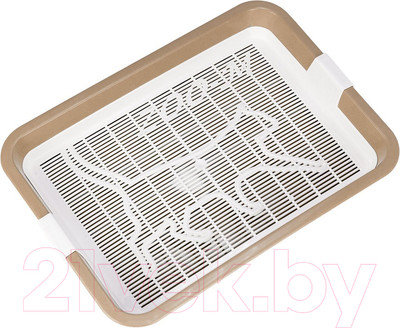 Туалет-лоток ZooM Кошка большой с сеткой / 2915беж