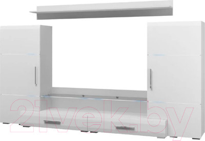 Горка для гостиной Bravo Мебель Домино (белый/белый глянец)