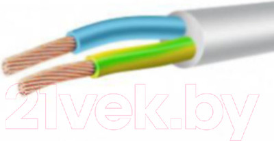 Провод силовой Поиск-1 ПВС 2x1.0 (10м, белый)