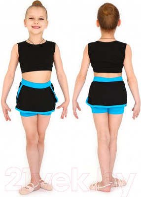 Юбка-шорты детские Indigo Sport SM-350 (р.28, черный/бирюзовый)