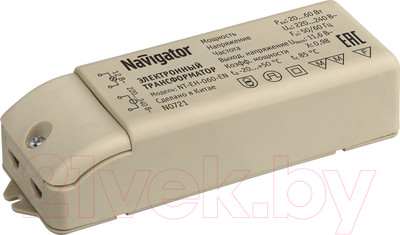 Трансформатор электронный Navigator 60W 12V NT-EH-060-EN / 94 432