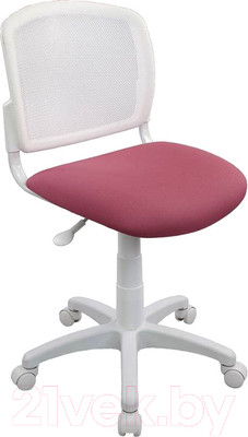 Кресло детское Бюрократ CH-W 296NX (спинка сетка белый TW-15/сиденье розовый 26-31)