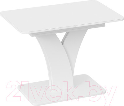 Обеденный стол ТриЯ Люксембург Тип 2 (белый/стекло белое матовое)