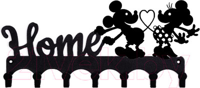 Ключница настенная KN Мышки (черный)