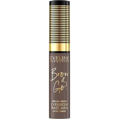 Тушь для бровей Eveline Cosmetics Brow & Go! стойкая с микрофиброй 04 Ash Brown  (6мл)