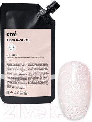 База для гель-лака E.Mi E.MiLac Fiber Base Gel Diamond №4 (100мл)