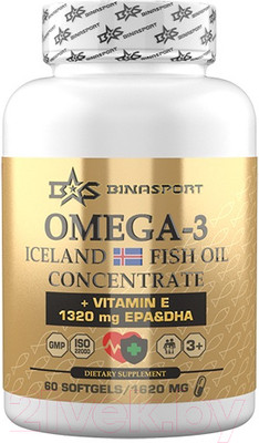 Жирные кислоты Binasport Омега-3 N60 (высокой концетрации, 1620мг)