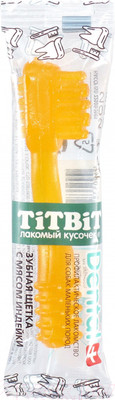 Лакомство для собак TiTBiT Dental+ Зубная щетка с мясом индейки / 19863