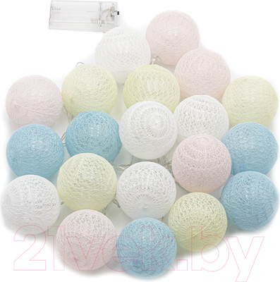 Тайские фонарики ArtStyle Нитяные шарики / CL-N225WW (желтый/голубой/розовый)