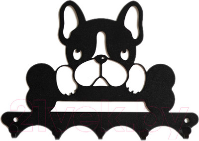 Ключница настенная KN Собака (черный)