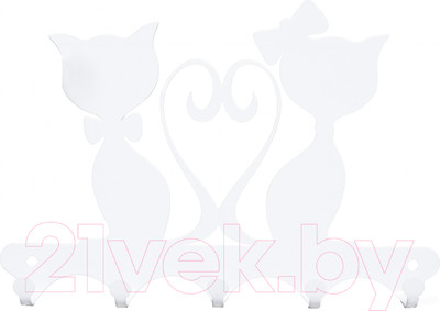 Ключница настенная KN Влюбленные коты (белый)