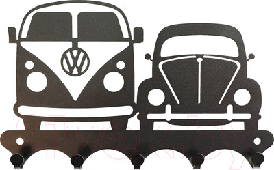 Ключница настенная KN Ретро машины (черный)