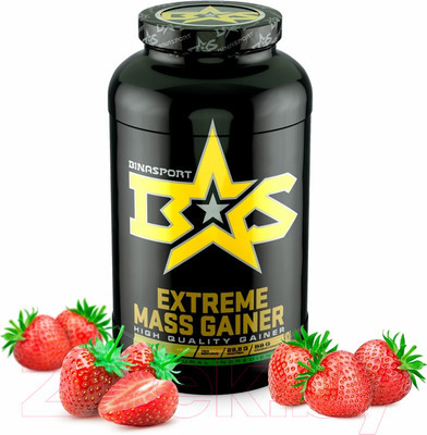 Гейнер Binasport Экстрим Масс (1500г, клубника)
