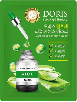 Маска для лица тканевая Jigott Doris Aloe Real Essence (25мл)