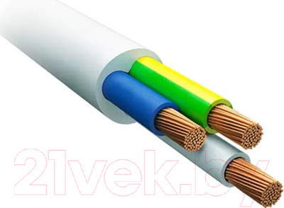 Провод силовой Поиск-1 ПВС 3x2.5 (5м, белый)