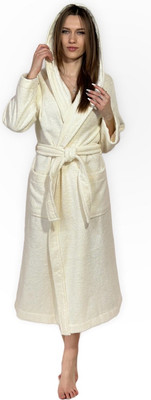 Халат Lilia Женский махровый длинный с капюшоном 13С-0514 (р-р 46/170, светло-кремовый)