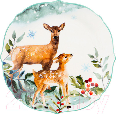 Тарелка столовая обеденная Lefard Лесная сказка. Олени / 409-159