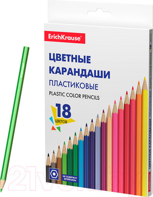 Набор цветных карандашей Erich Krause Basic / 53362 (18цв)