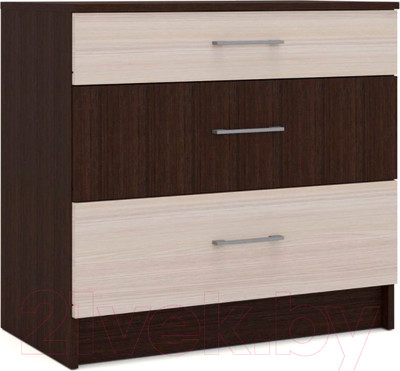 Комод Империал Алена 3 ящика (венге/дуб молочный)