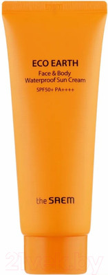 Крем солнцезащитный The Saem Eco Earth Face&Body Waterproof Sun Cream SPF 50+ PA++++  (100мл)