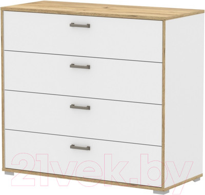 Комод Интерлиния SC-4Ш (дуб золотой/белый платинум)