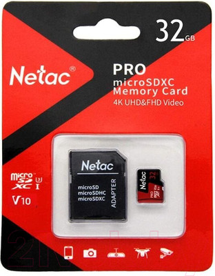 Карта памяти Netac MicroSD 32GB Extreme Pro (NT02P500PRO-032G-R)