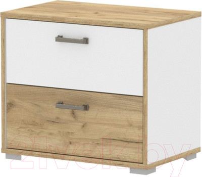 Прикроватная тумба Интерлиния SC-Т55 (дуб золотой/белый платинум)