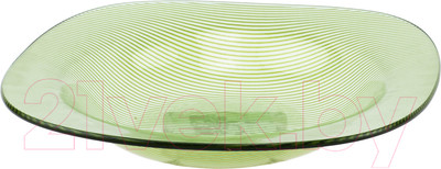 Тарелка столовая глубокая Zibo Shelley Зеленая полоска / S354108R