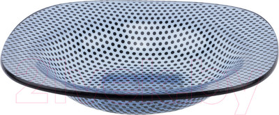 Тарелка столовая глубокая Zibo Shelley Синяя точка / S354108R/B